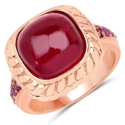 9.14 Carat Glass Filled Ruby and Ruby .925 Sterling Silver Ring Bids.com