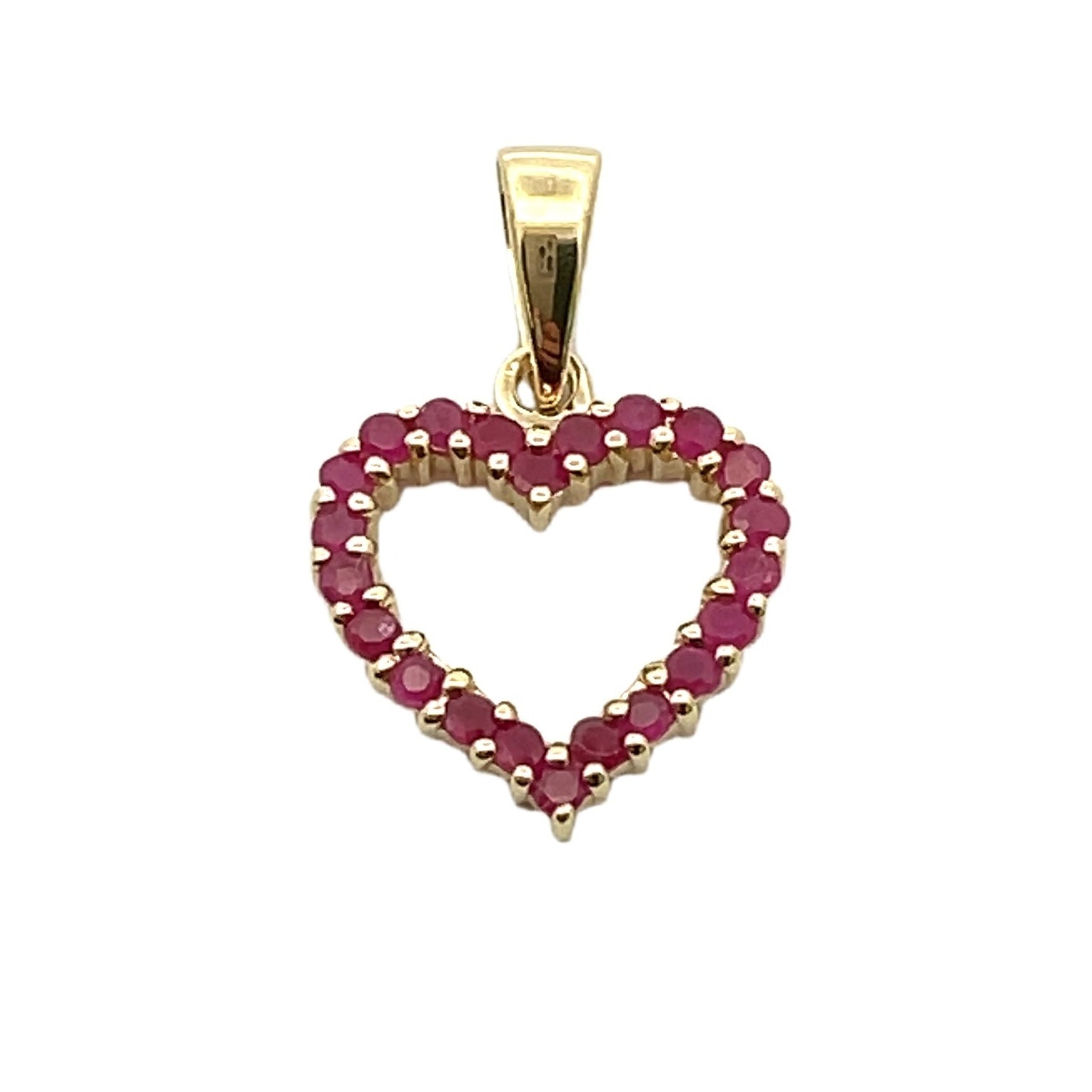 Genuine .37ct Ruby Heart Love Pendant 10KT Yellow Gold Bids.com