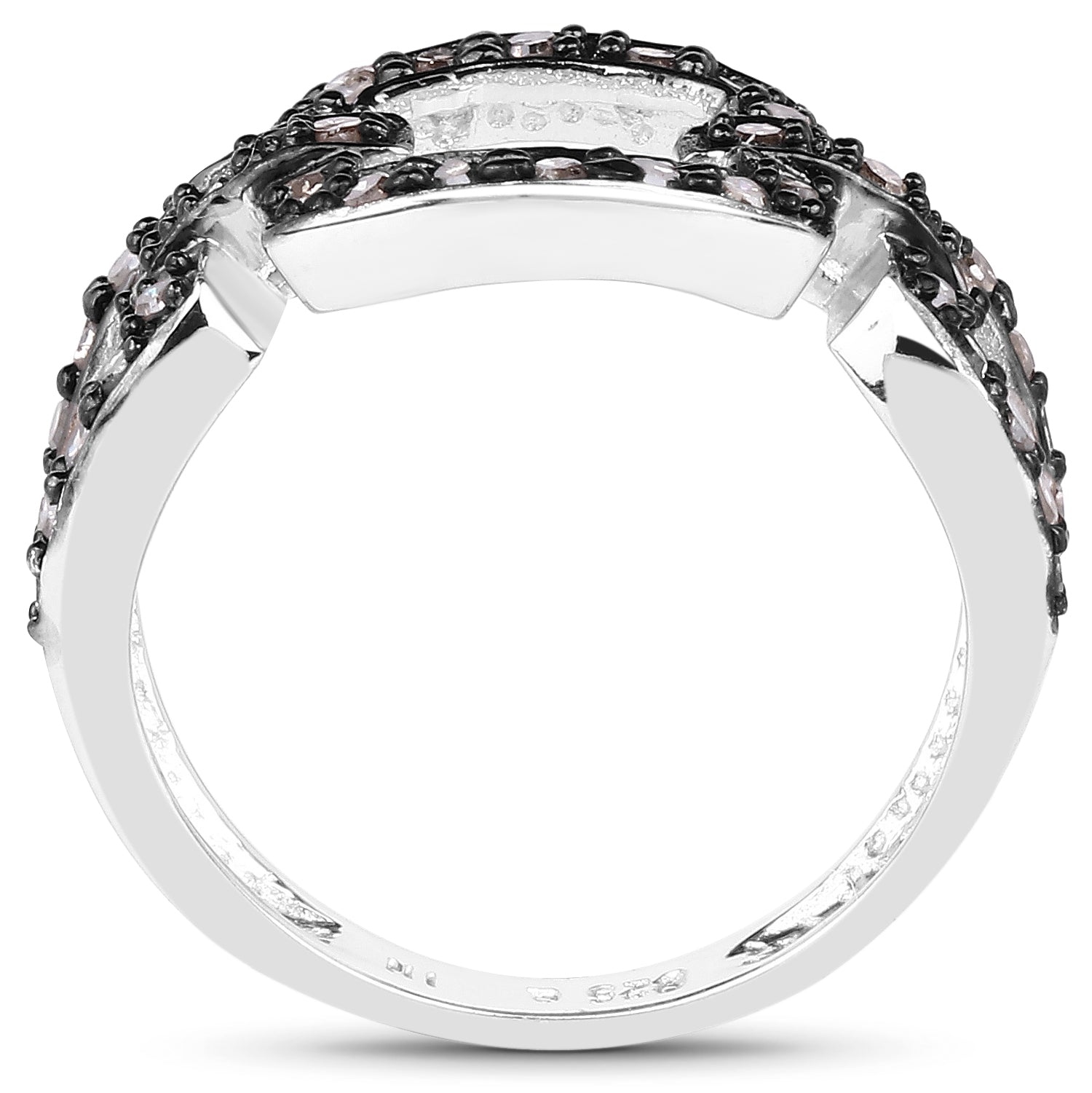 0.32 Carat Genuine Champagne Diamond .925 Sterling Silver Ring Bids.com
