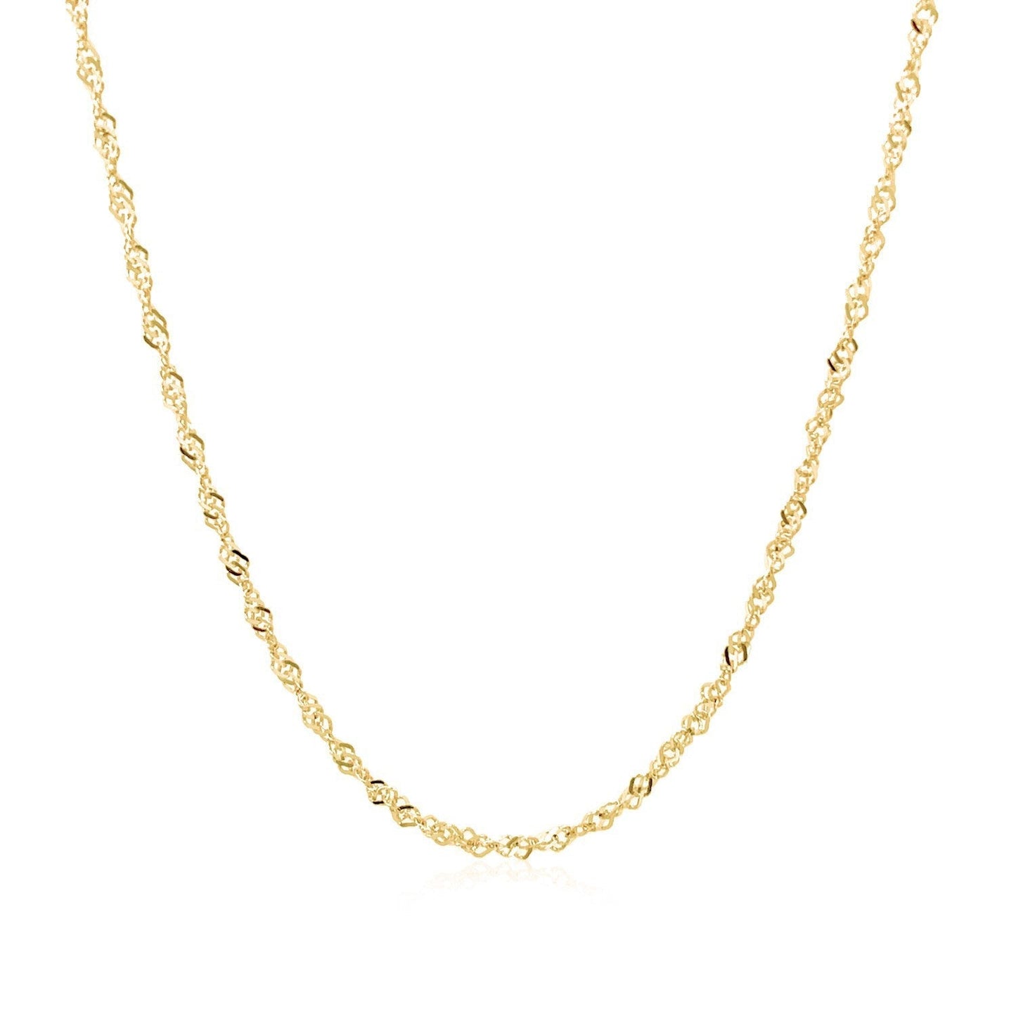 14k Yellow Gold Singapore Chain 1.5mm Bids.com