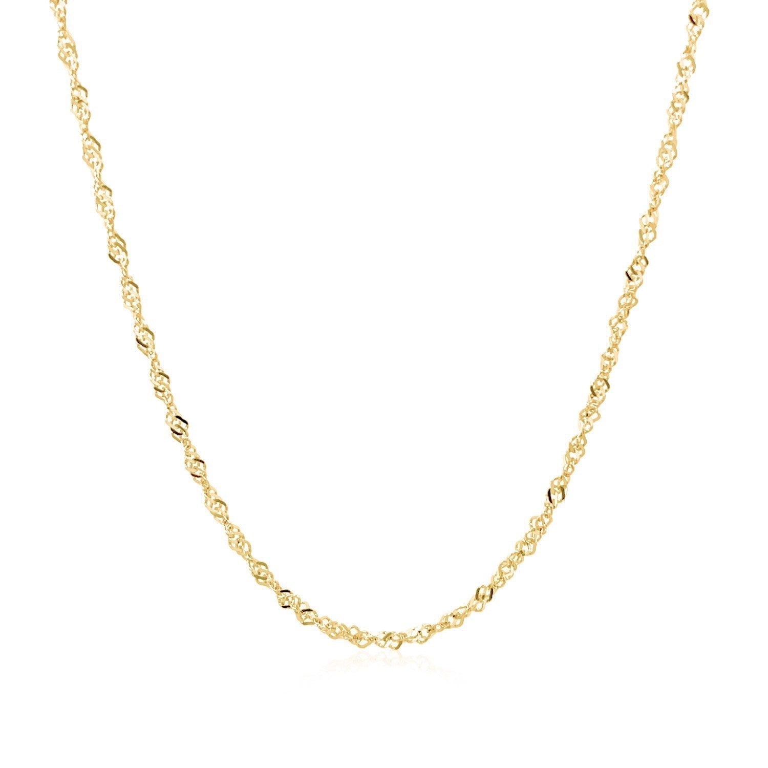 14k Yellow Gold Singapore Chain 1.5mm Bids.com