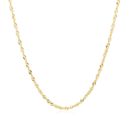 14k Yellow Gold Singapore Chain 1.5mm Bids.com