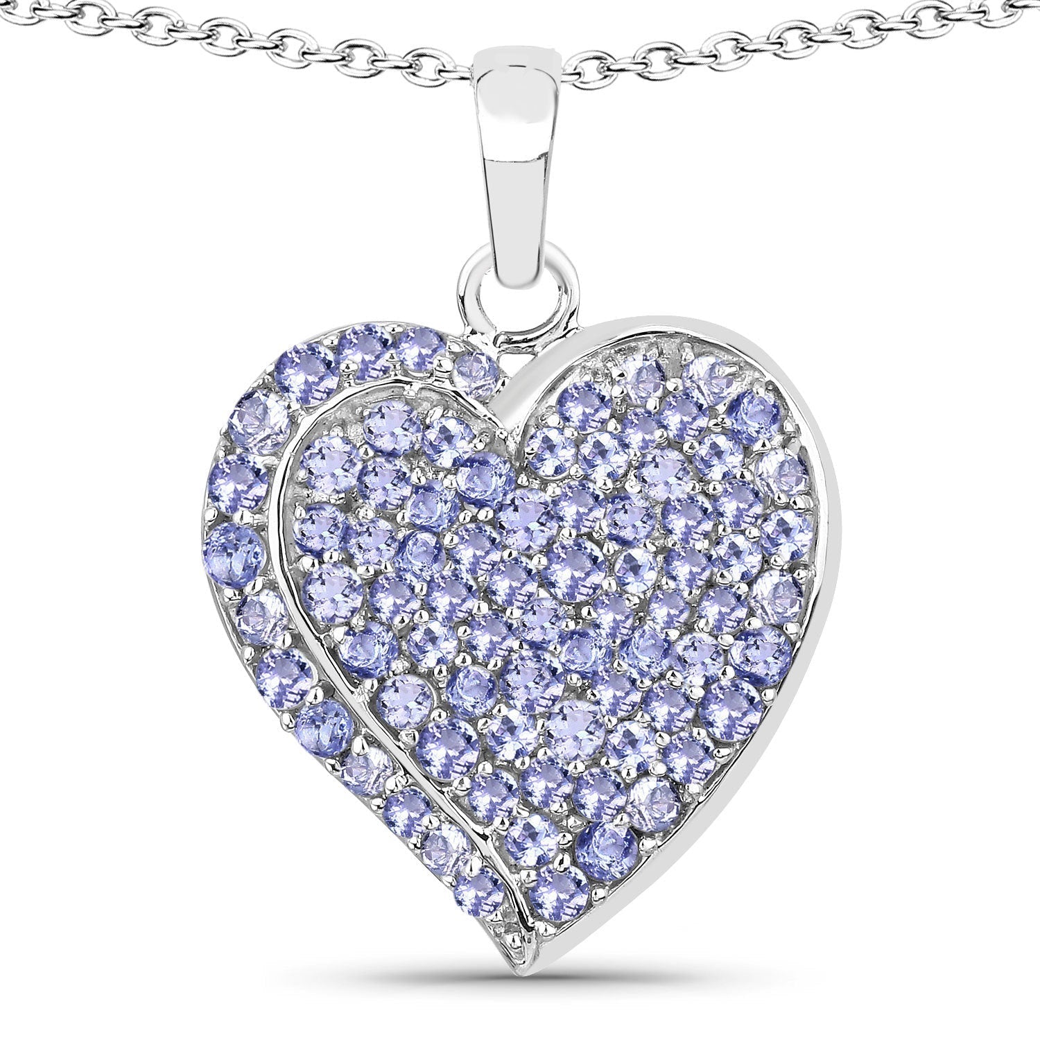 3.97 Carat Genuine Tanzanite .925 Sterling Silver Pendant Bids.com