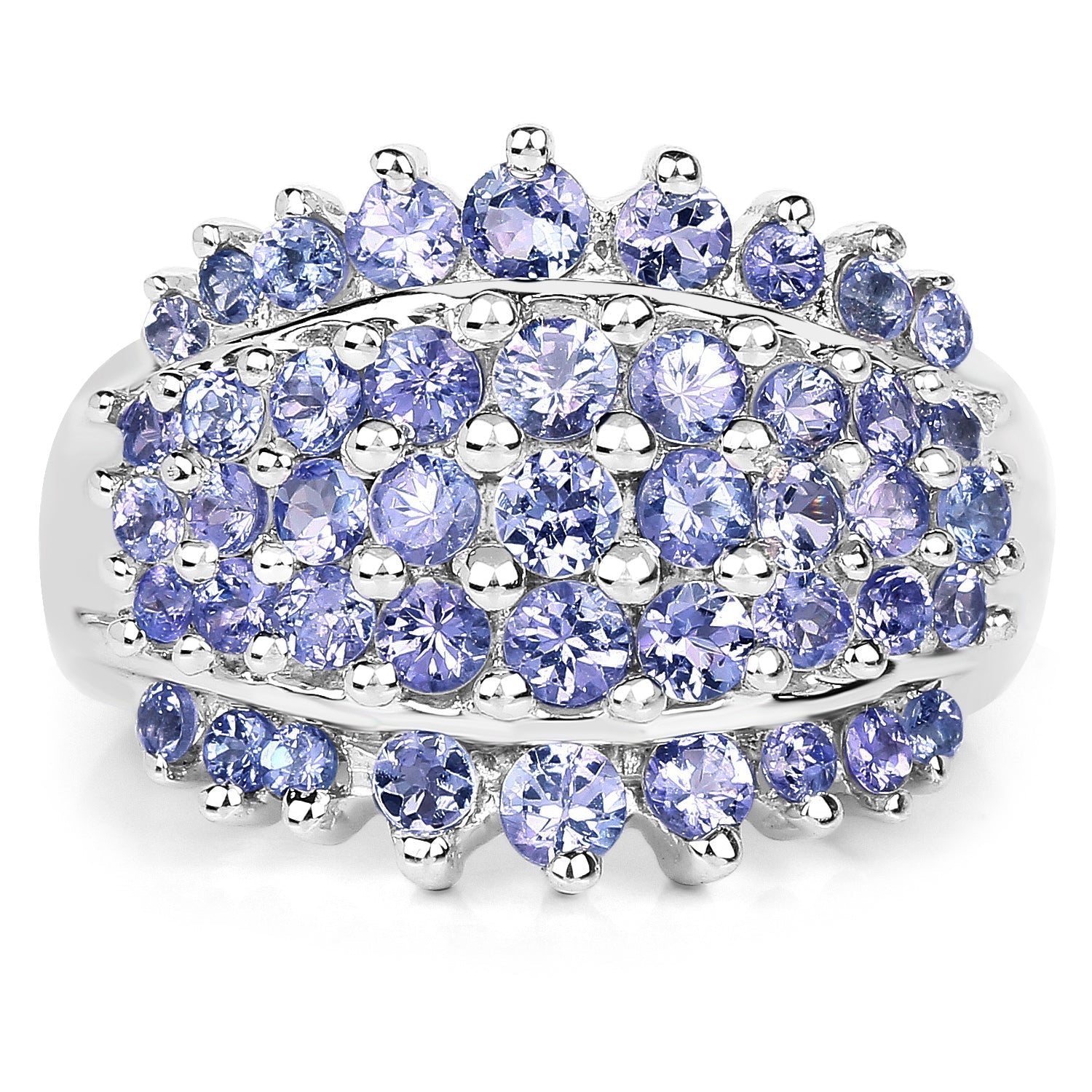 2.35 Carat Genuine Tanzanite .925 Sterling Silver Ring Bids.com