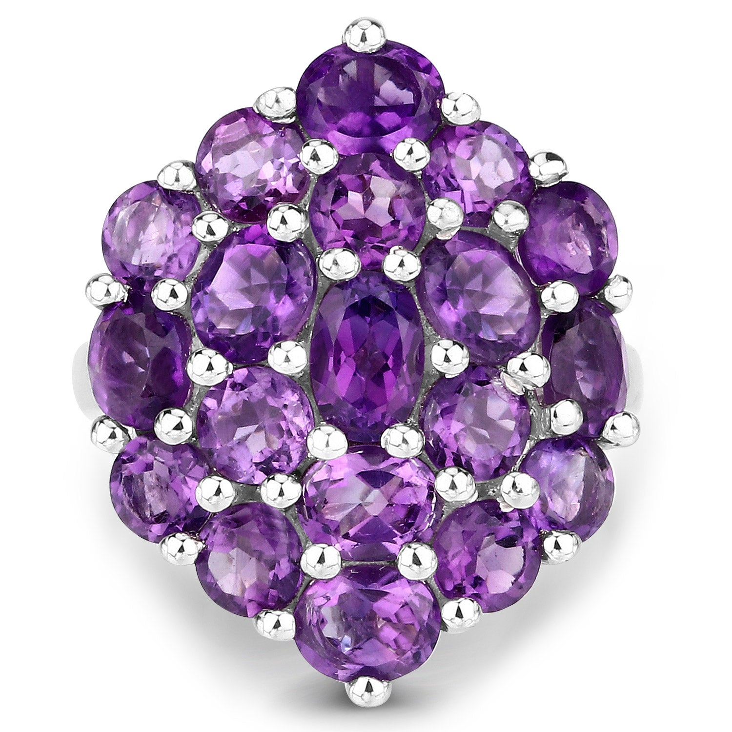 5.44 Carat Genuine Amethyst .925 Sterling Silver Ring Bids.com