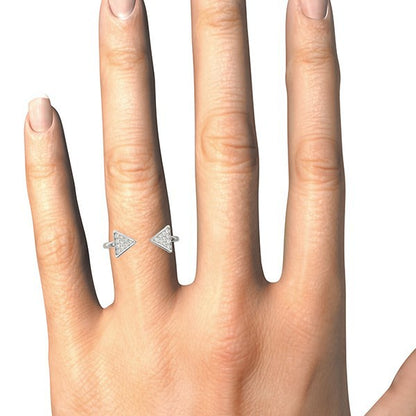 14k White Gold Diamond Arrowhead Open Ring (1/5 cttw) Bids.com
