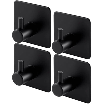 4-Pack Heavy Duty Stick Hooks – Stainless Steel, Waterproof, Wall Mount DailySale