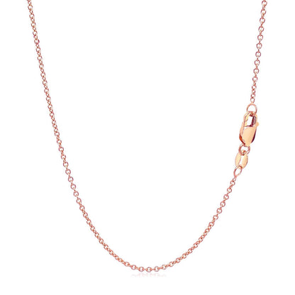 14k Rose Gold Round Cable Link Chain (1.25 mm) Bids.com