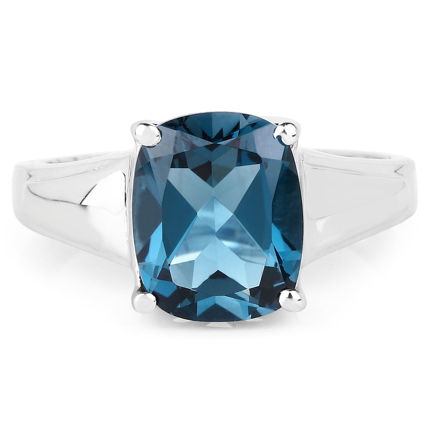 3.50 Carat Genuine London Blue Topaz .925 Sterling Silver Ring Bids.com