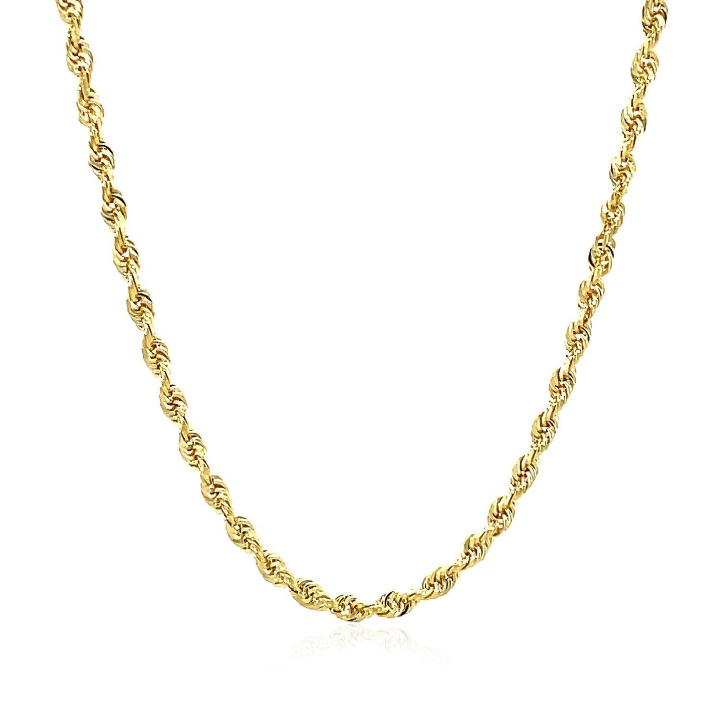 2.75mm 14k Yellow Gold Solid Diamond Cut Rope Chain Bids.com