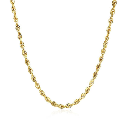 2.75mm 14k Yellow Gold Solid Diamond Cut Rope Chain Bids.com