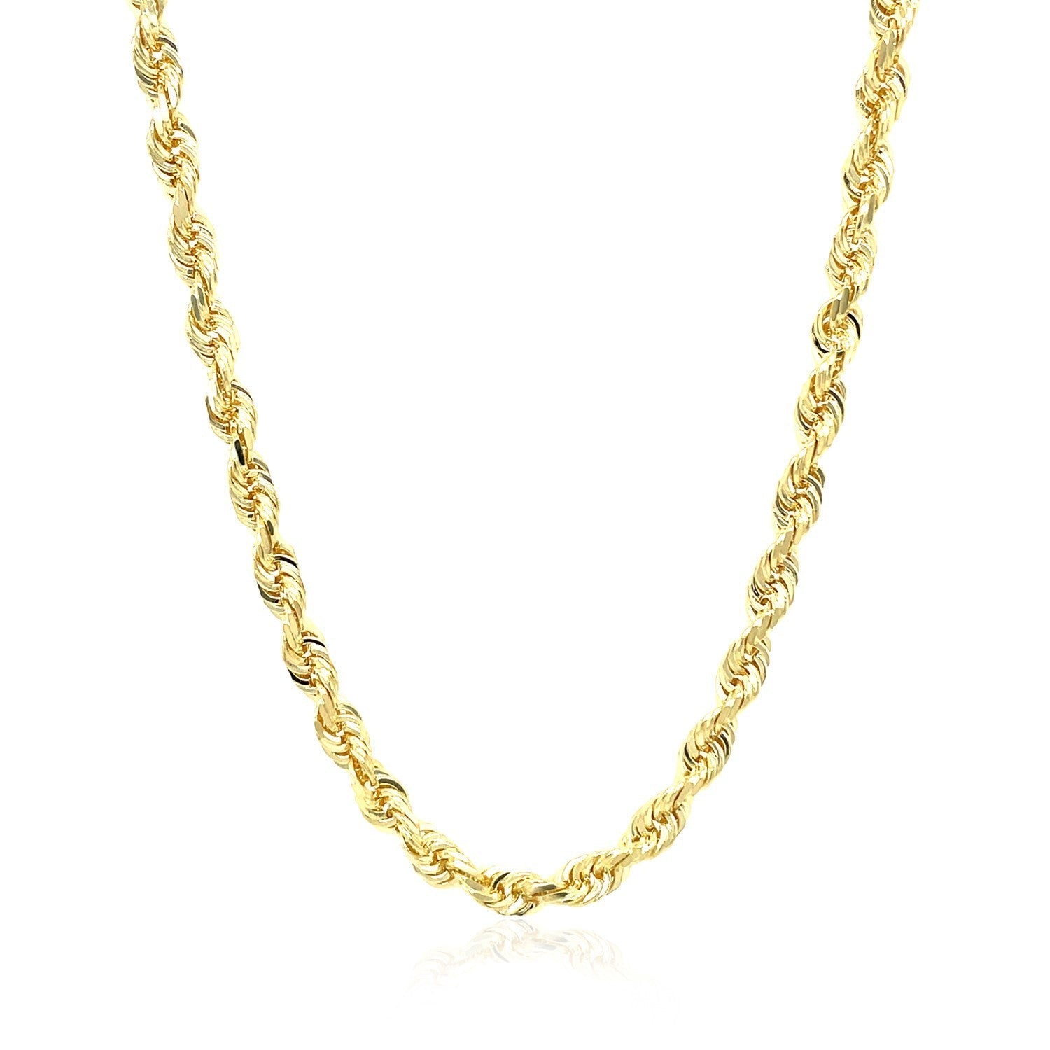 4.0mm 10k Yellow Gold Solid Diamond Cut Rope Chain Bids.com