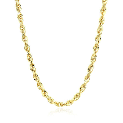 4.0mm 10k Yellow Gold Solid Diamond Cut Rope Chain Bids.com