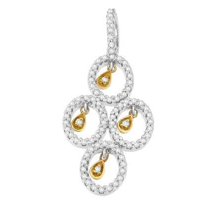 14K Two- Toned Gold 2/5 cttw Round Diamond Pendant Necklace (H-I, I1-I2) Bids.com
