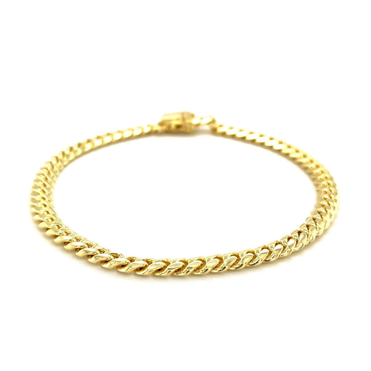 5.0mm 14k Yellow Gold Classic Miami Cuban Solid Bracelet Bids.com