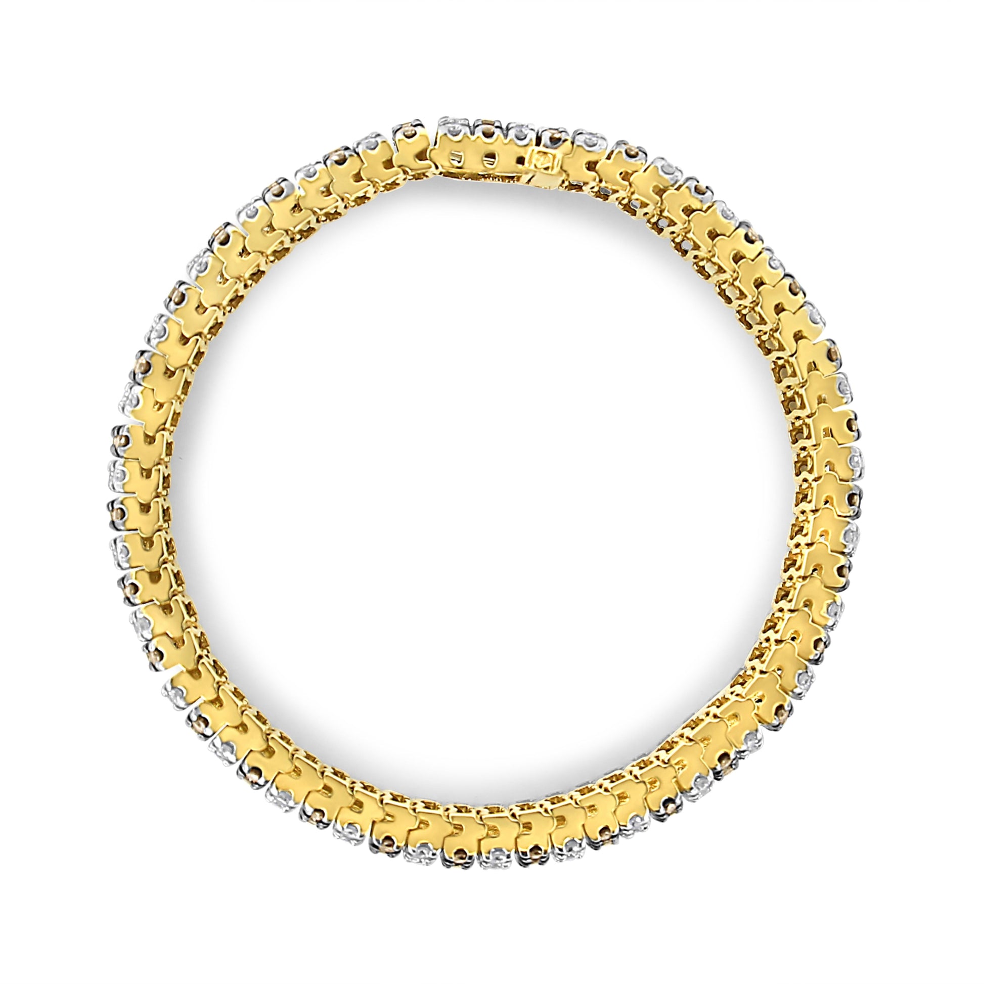 10K Yellow Gold 10-1/3 Cttw Alternating Coco Color and White Diamond 5 Row Tennis Bracelet (Brown/H-I Color, SI1-SI2 Clarity) - Size 7.25 Bids.com