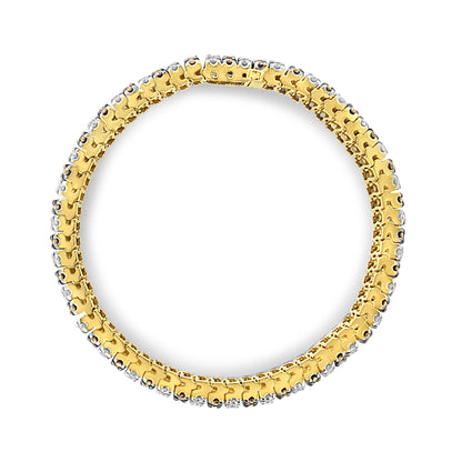 10K Yellow Gold 10-1/3 Cttw Alternating Coco Color and White Diamond 5 Row Tennis Bracelet (Brown/H-I Color, SI1-SI2 Clarity) - Size 7.25 Bids.com