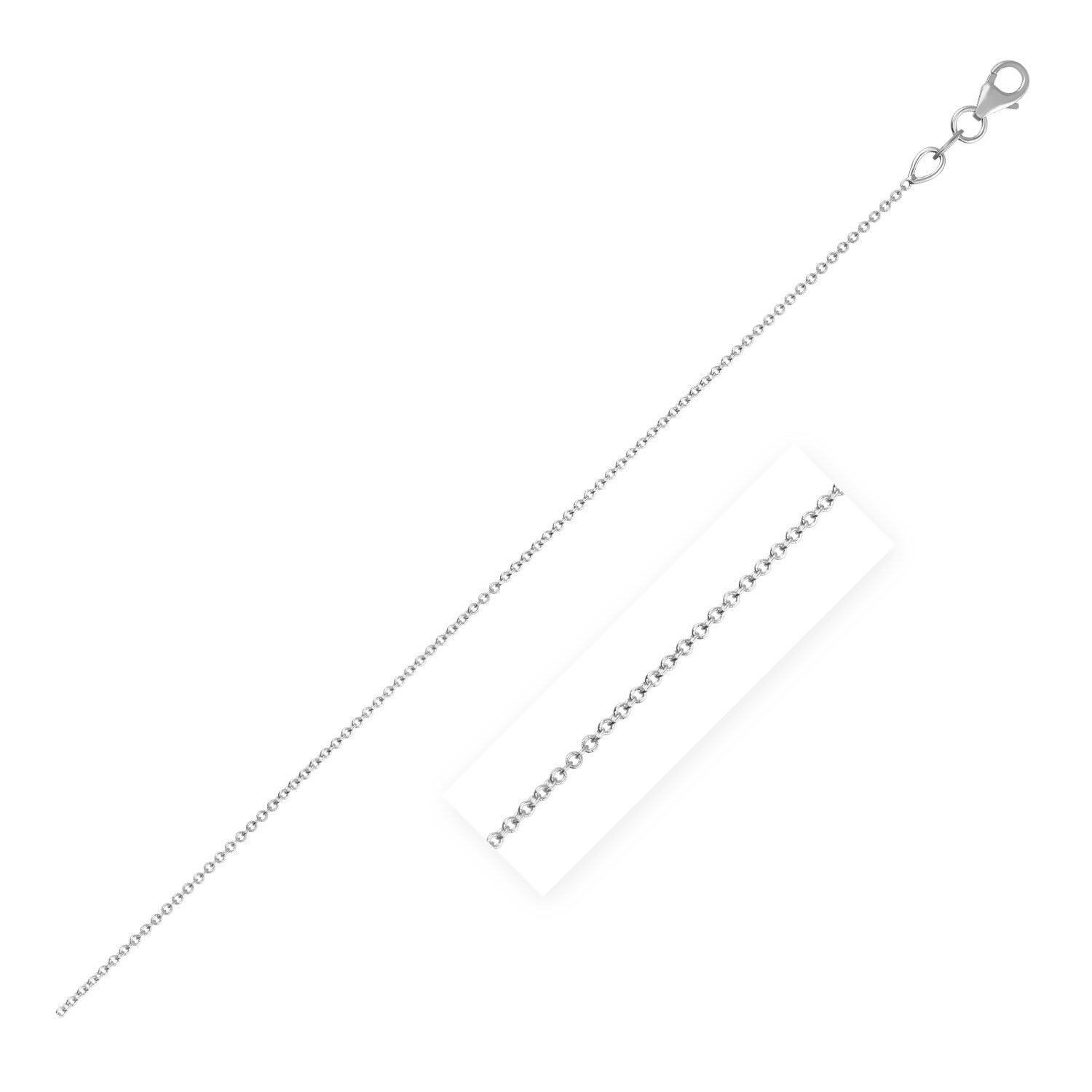 Double Extendable Cable Chain in 14k White Gold (1.0mm) Bids.com