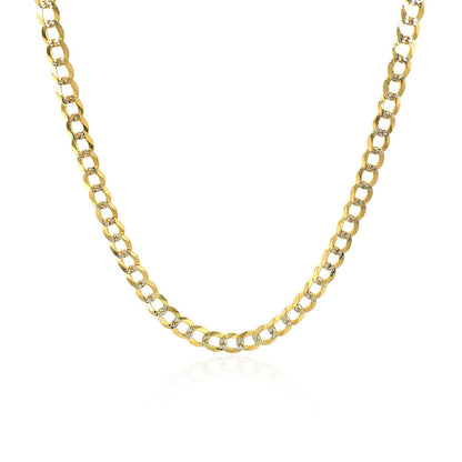 3.2 mm 14k Two Tone Gold Pave Curb Chain Bids.com