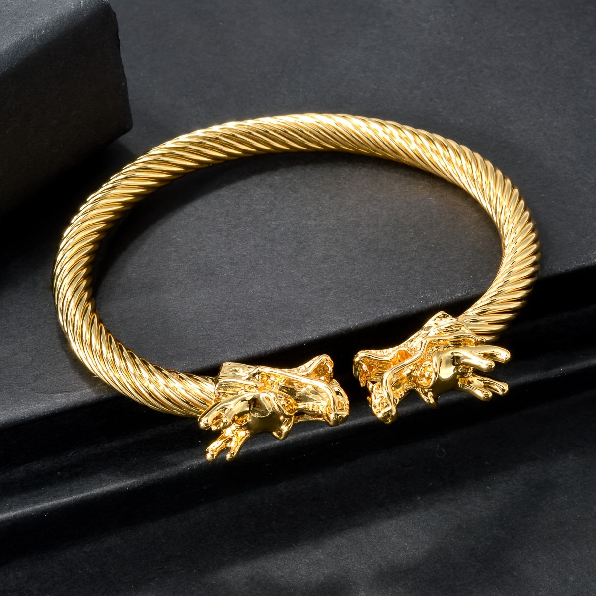 Double Dragon Copper Bracelet – Rock & Hip-Hop Style, Unisex DailySale