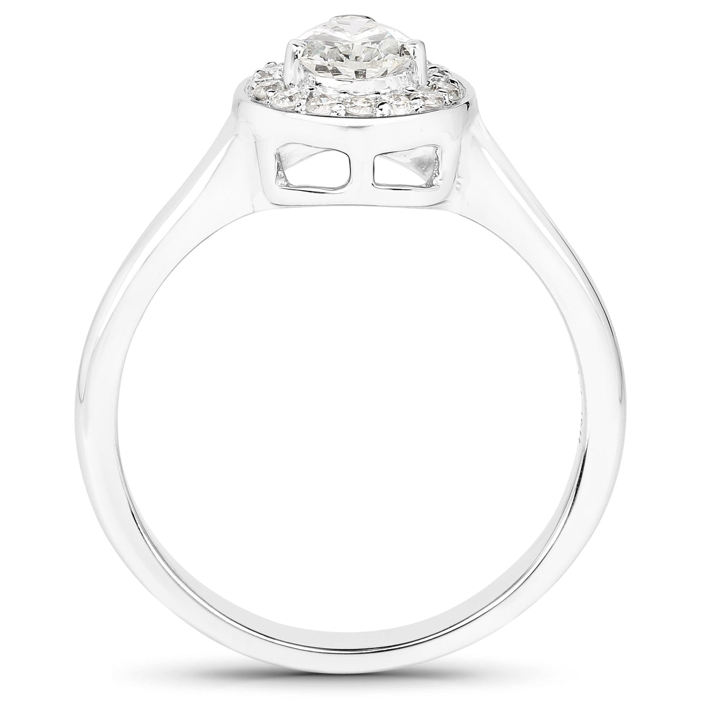 14K White Gold 0.64 Carat Genuine White Diamond Ring Bids.com