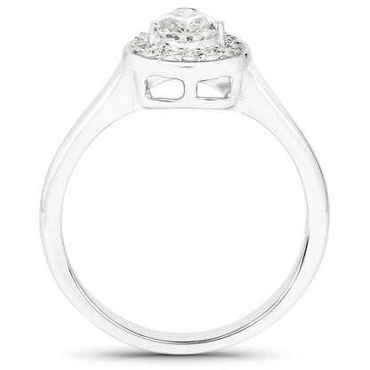 14K White Gold 0.64 Carat Genuine White Diamond Ring Bids.com