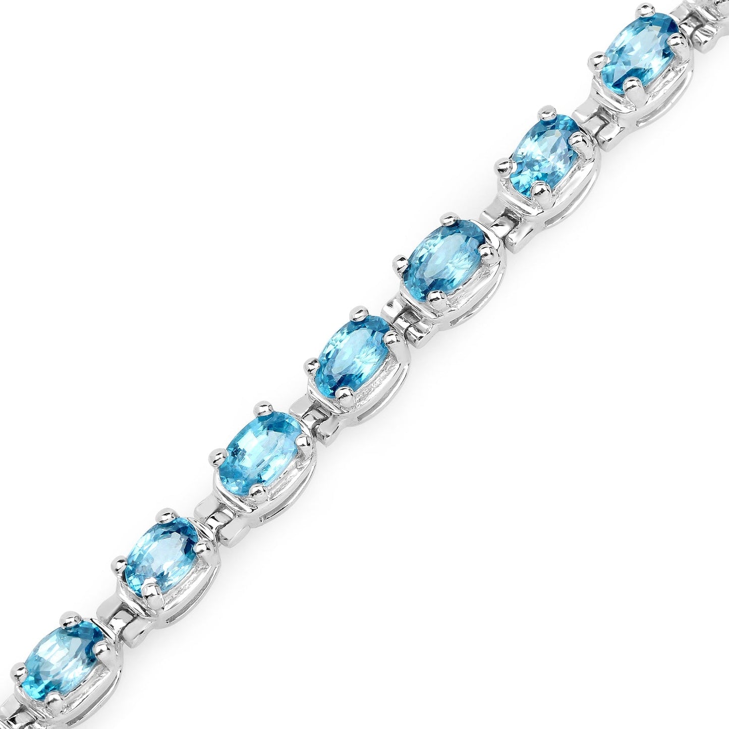 7.92 Carat Genuine Blue Zircon .925 Sterling Silver Bracelet Bids.com