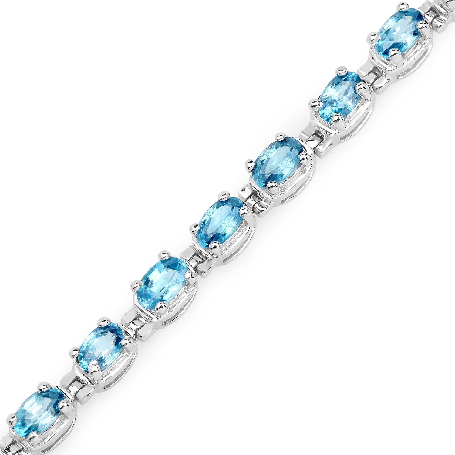7.92 Carat Genuine Blue Zircon .925 Sterling Silver Bracelet Bids.com