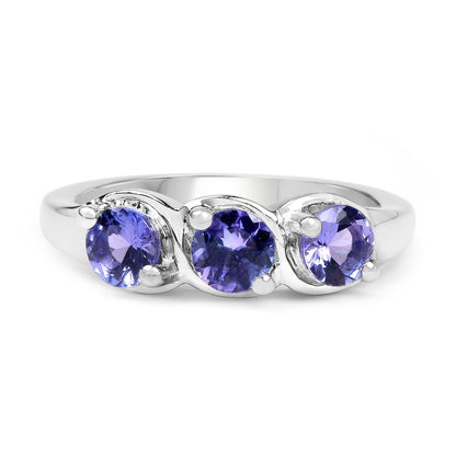 1.05 Carat Genuine Tanzanite .925 Sterling Silver Ring Bids.com