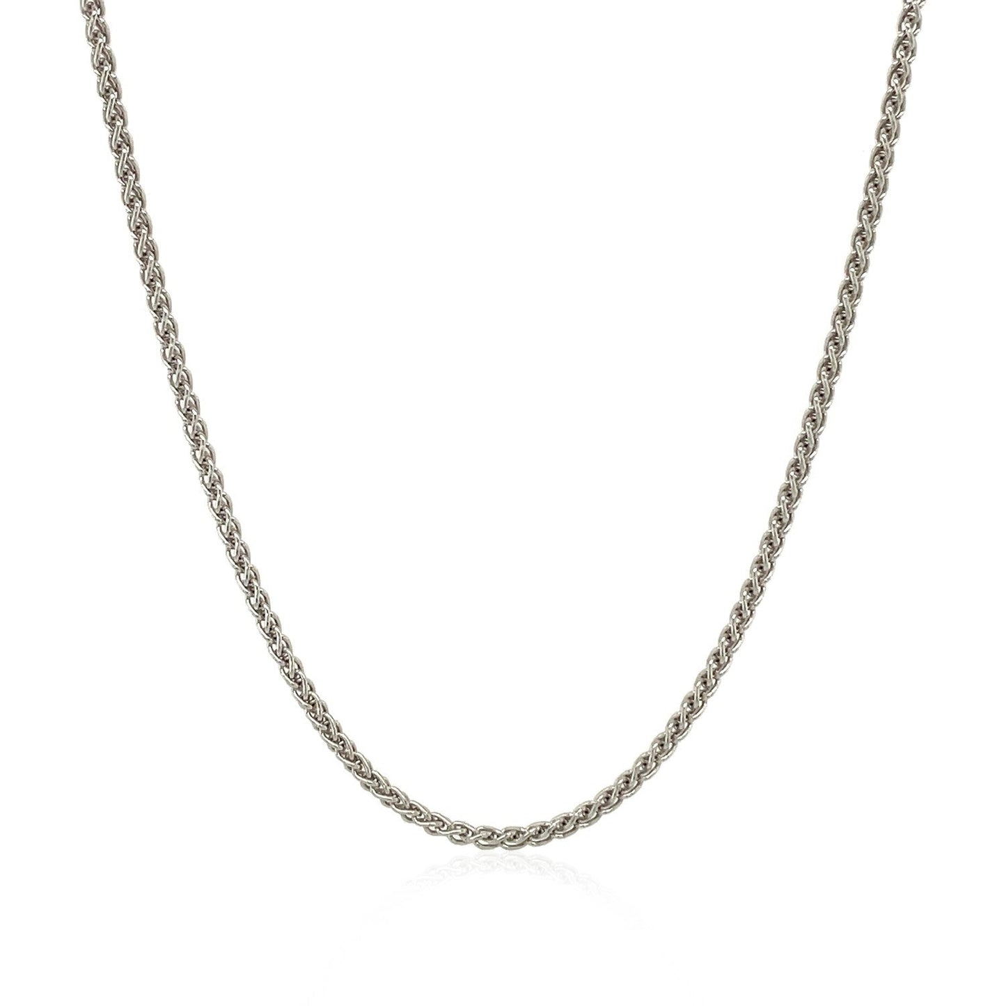Sterling Silver Rhodium Plated Wheat Chain 1.3mm Bids.com