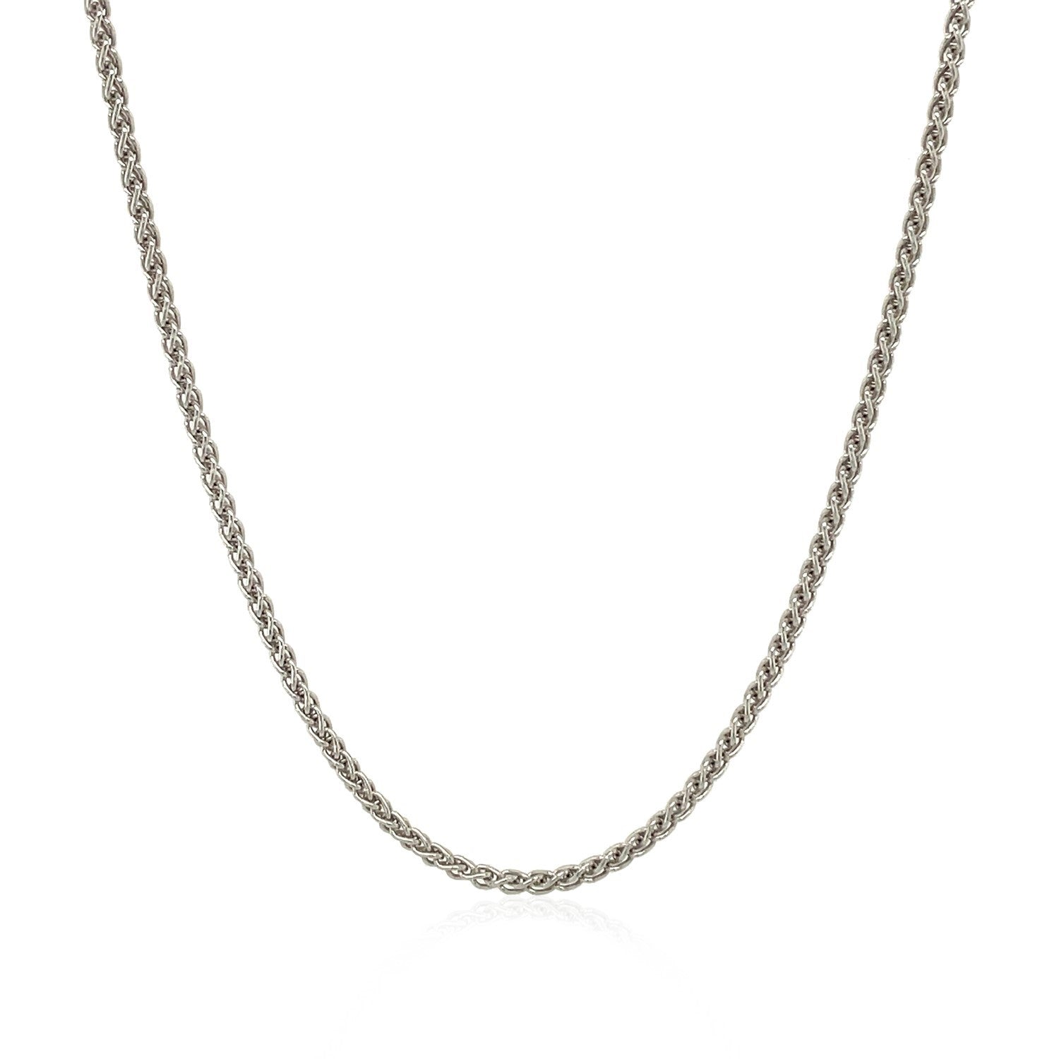 Sterling Silver Rhodium Plated Wheat Chain 1.3mm Bids.com