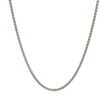 Sterling Silver Rhodium Plated Wheat Chain 1.3mm Bids.com