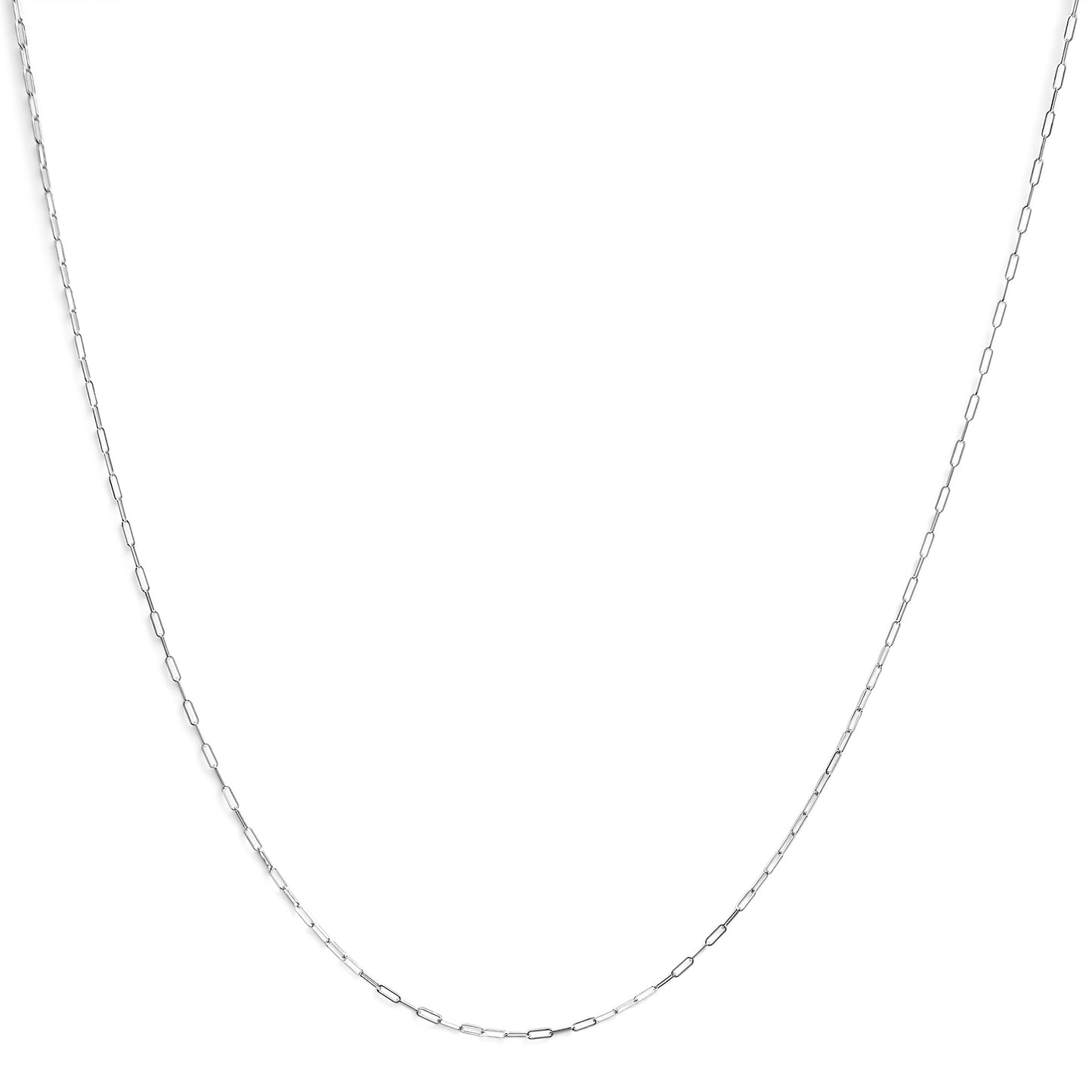 Unisex Solid 14K Yellow Gold 1.5mm Paperclip Chain Necklace - 18 Inches Bids.com