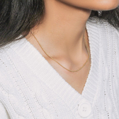 18k Yellow Gold Bead Chain 1.5mm (1.50 mm) Bids.com