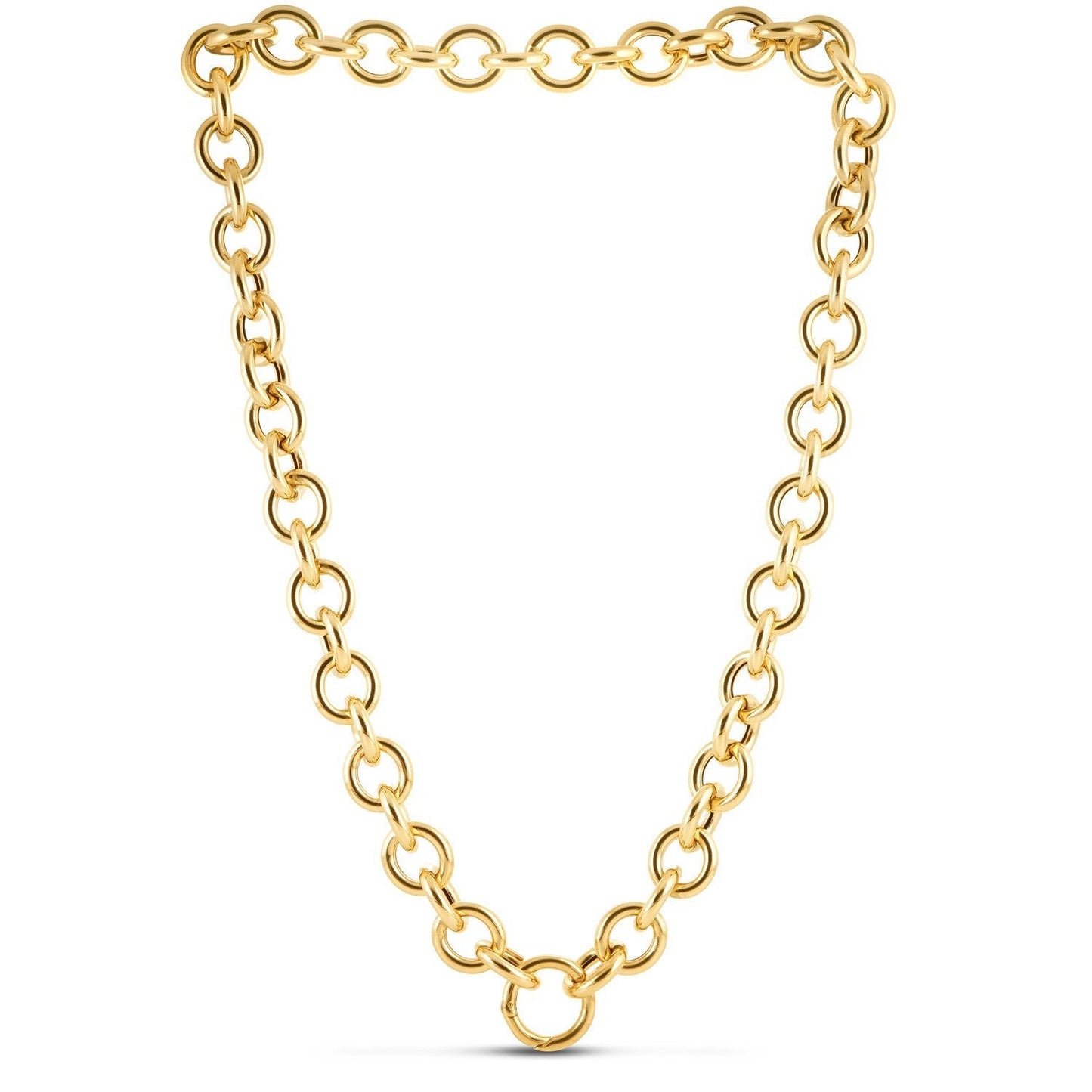 14k Yellow Gold Round Link Chain Necklace Bids.com