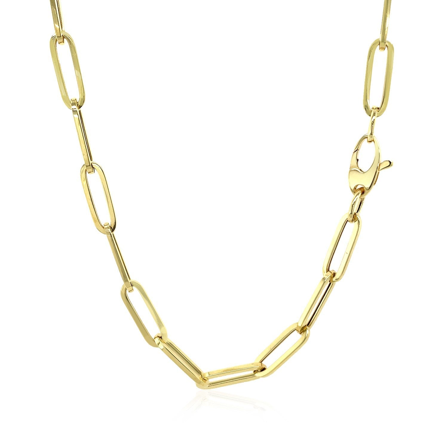 14K Yellow Gold Bold Paperclip Chain (4.2 mm) Bids.com
