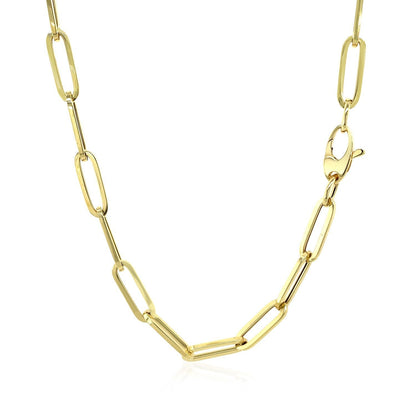 14K Yellow Gold Bold Paperclip Chain (4.2 mm) Bids.com
