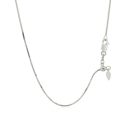 14k White Gold Adjustable Snake Chain 0.85mm Bids.com