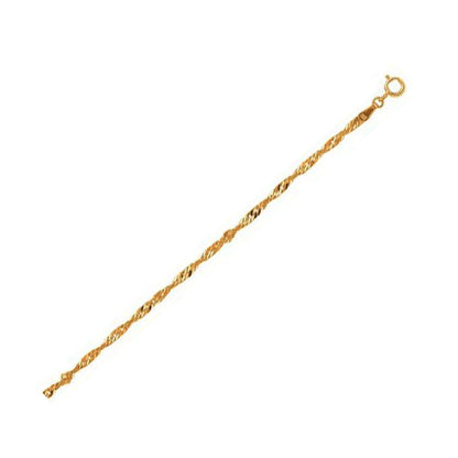 10k Yellow Gold Singapore Chain (2.20 mm) Bids.com