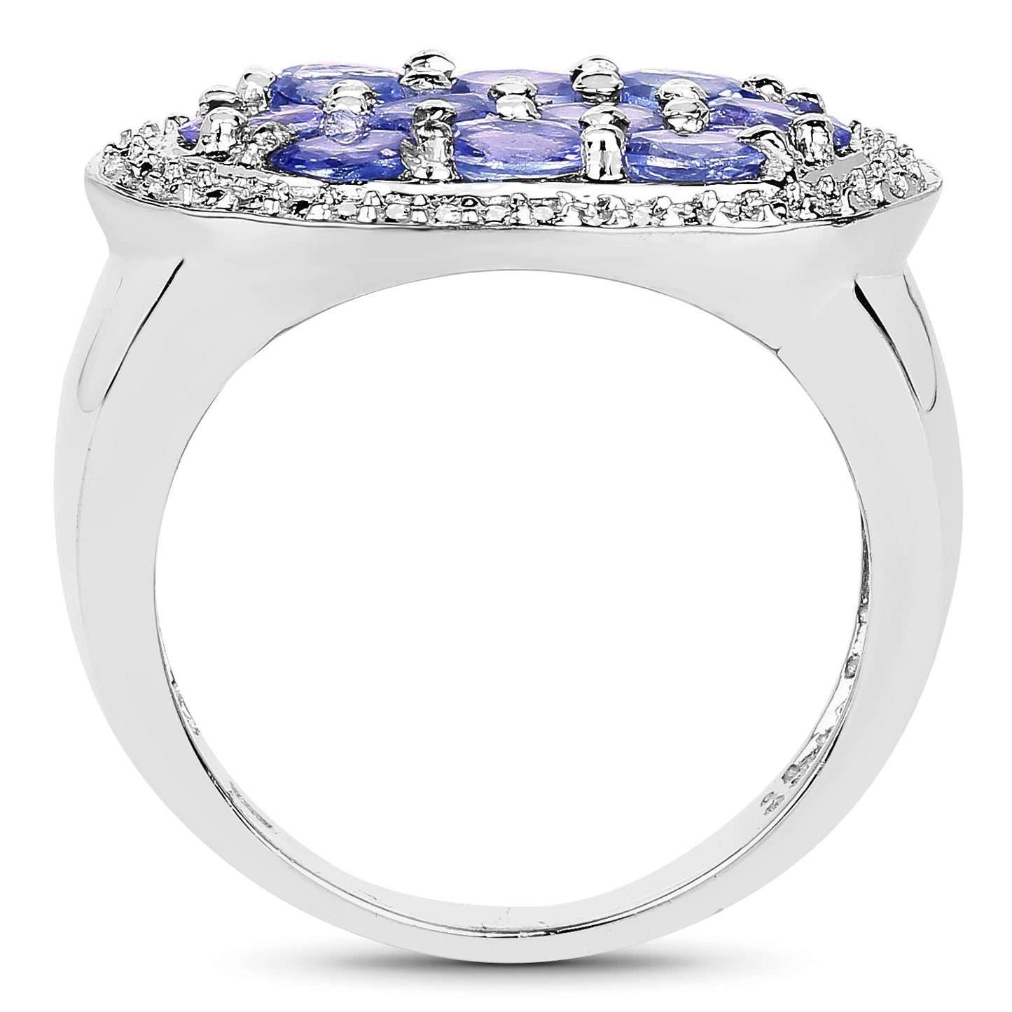 1.70 Carat Genuine Tanzanite .925 Sterling Silver Ring Bids.com