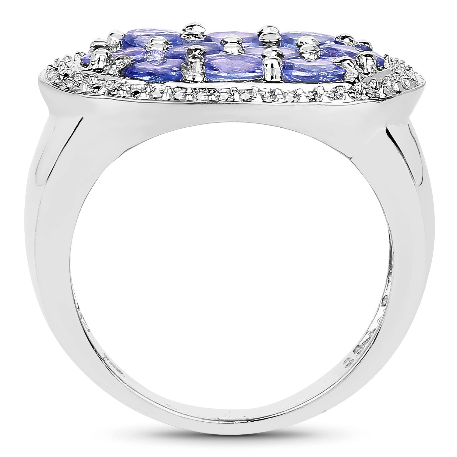 1.70 Carat Genuine Tanzanite .925 Sterling Silver Ring Bids.com