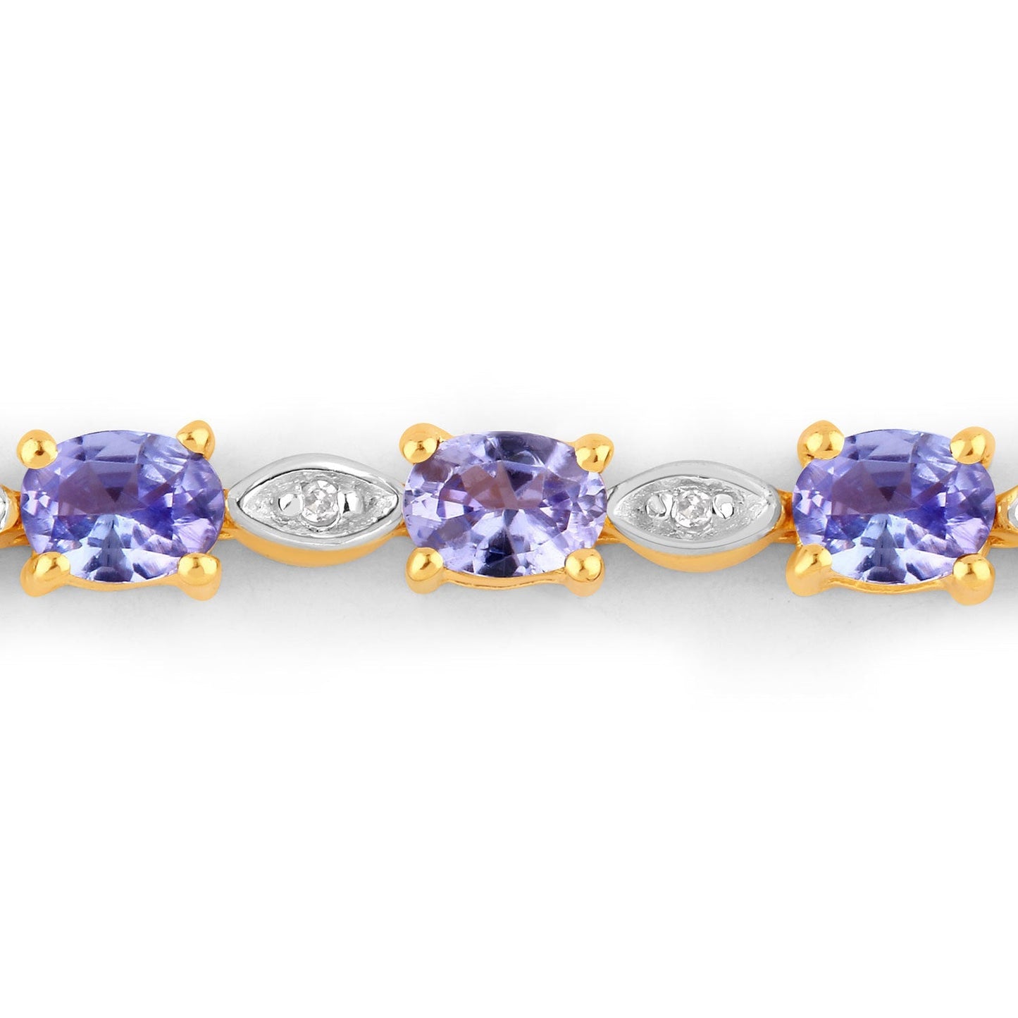 1.56 Carat Genuine Tanzanite and White Diamond .925 Sterling Silver Bracelet Bids.com