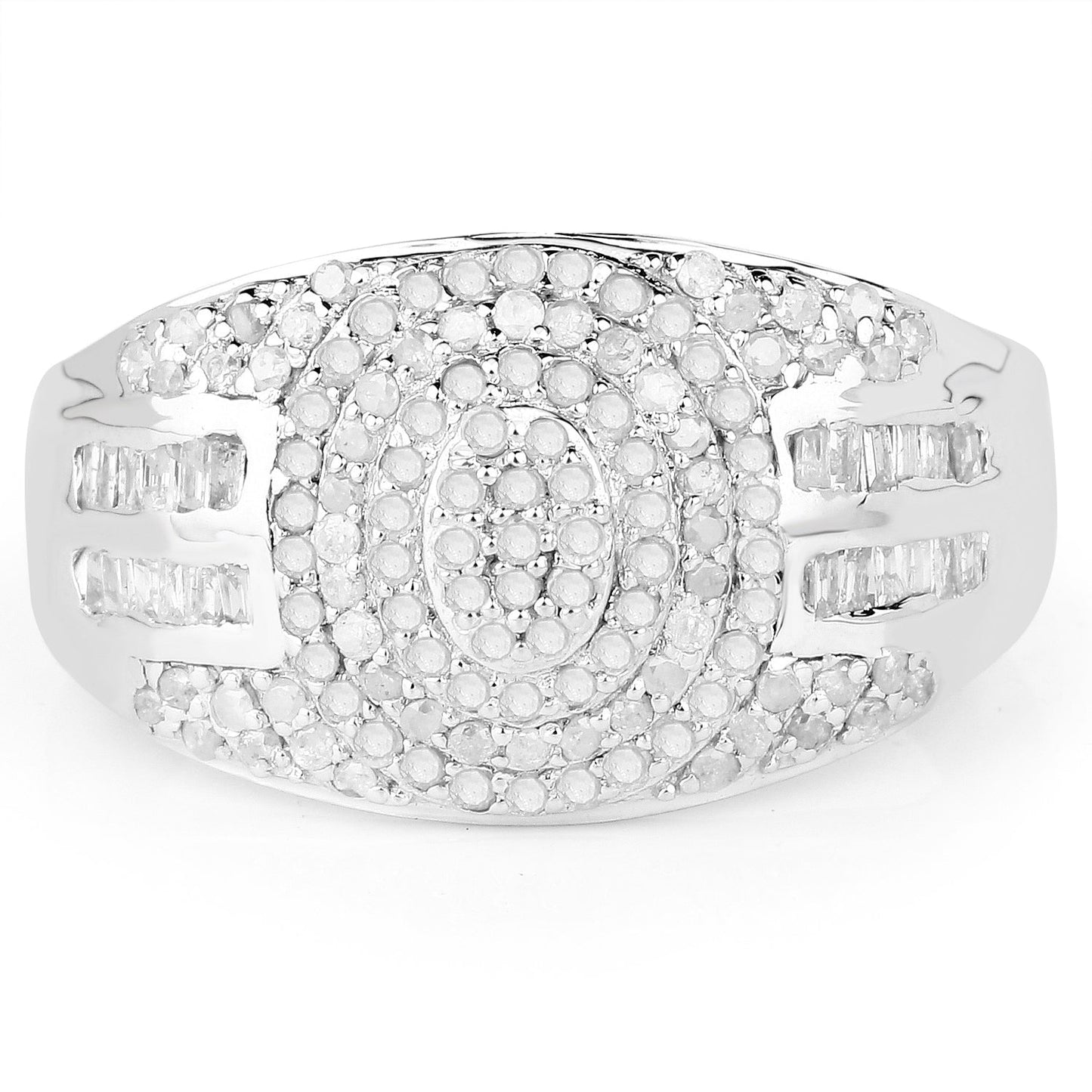 1.15 Carat Genuine White Diamond .925 Sterling Silver Ring Bids.com