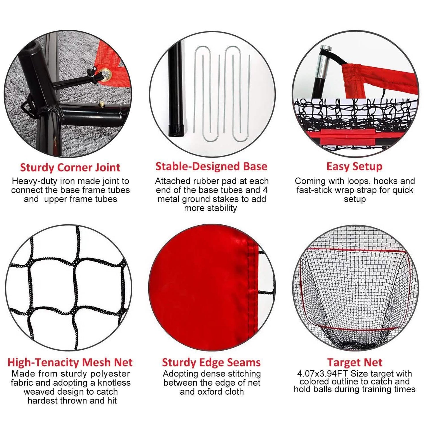 7x7ft Training Net with Bow Frame Carrying Bag for Solo Team Training DailySale
