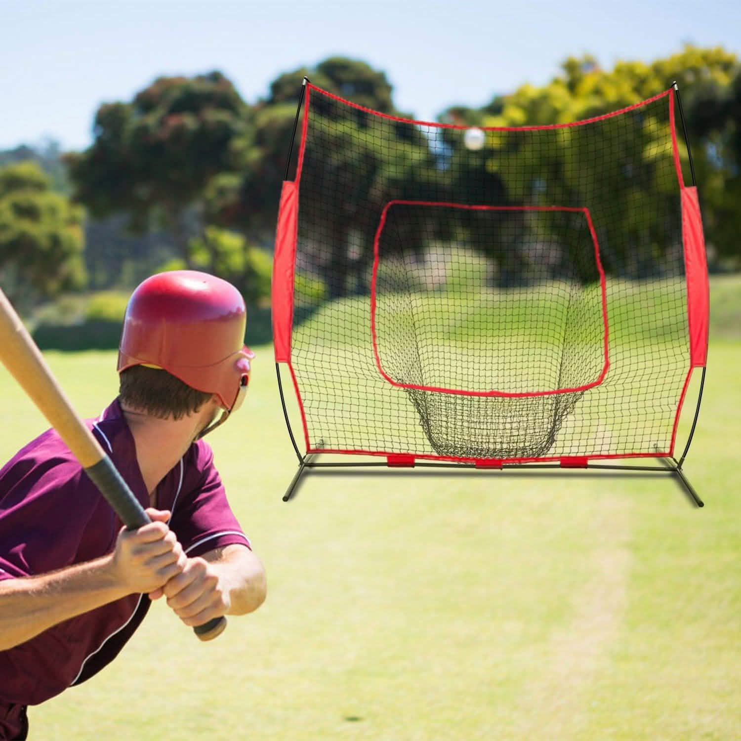 7x7ft Training Net with Bow Frame Carrying Bag for Solo Team Training DailySale