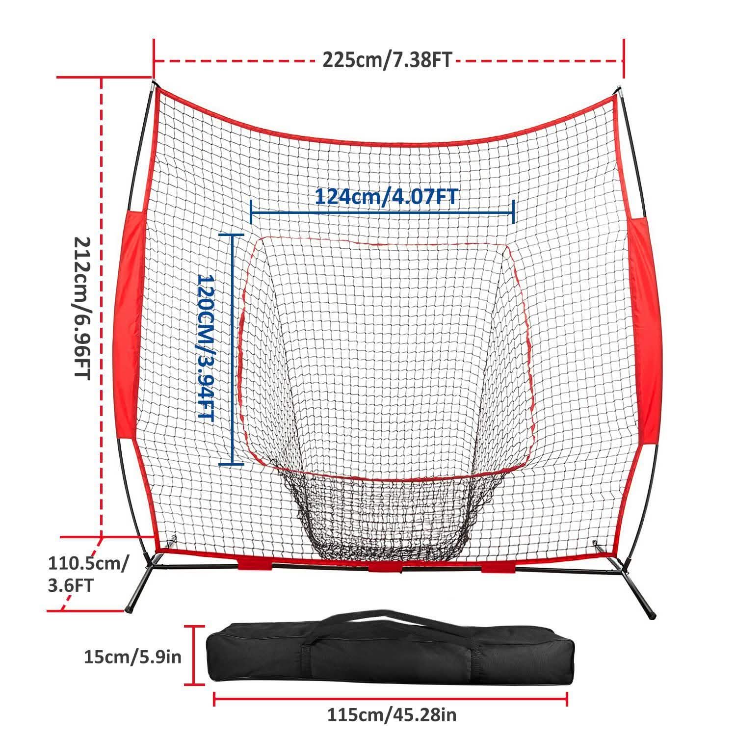 7x7ft Training Net with Bow Frame Carrying Bag for Solo Team Training DailySale