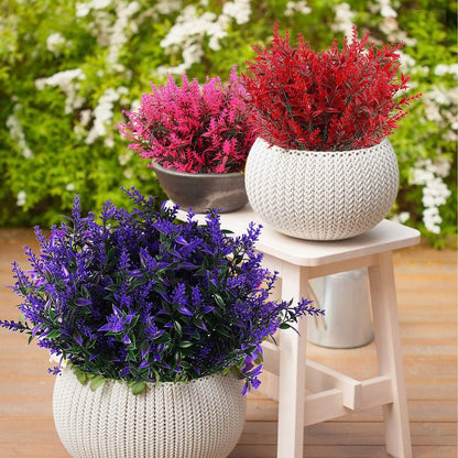 8 Bundles Artificial Lavender Plastic Flower Decorations DailySale