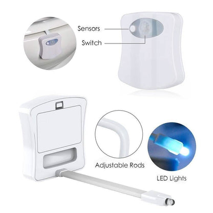 8-Color LED Sensor Motion-Activated Bathroom Toilet Light DailySale