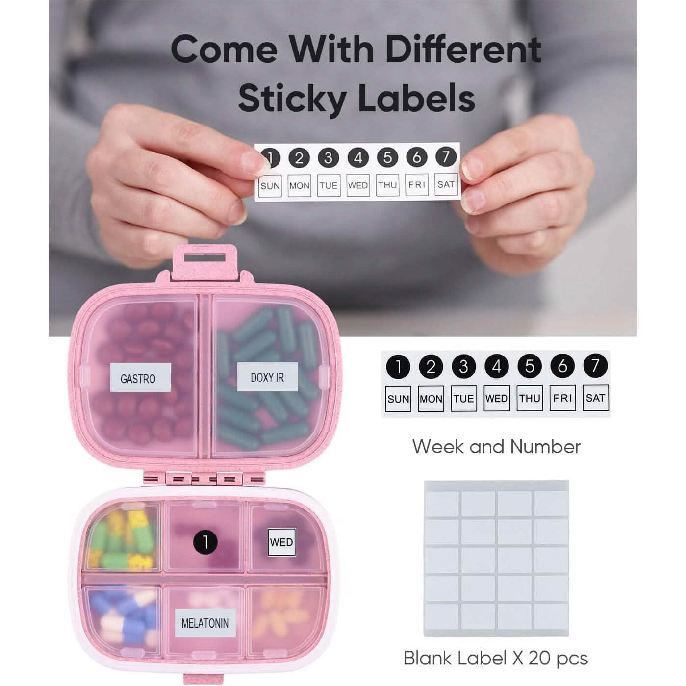 8 Compartments Travel Pill Organizer DailySale