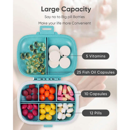8 Compartments Travel Pill Organizer DailySale